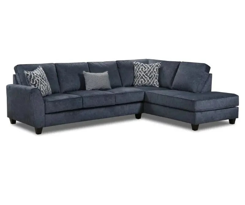 Dan Caster 2 Piece Sectional-Blue