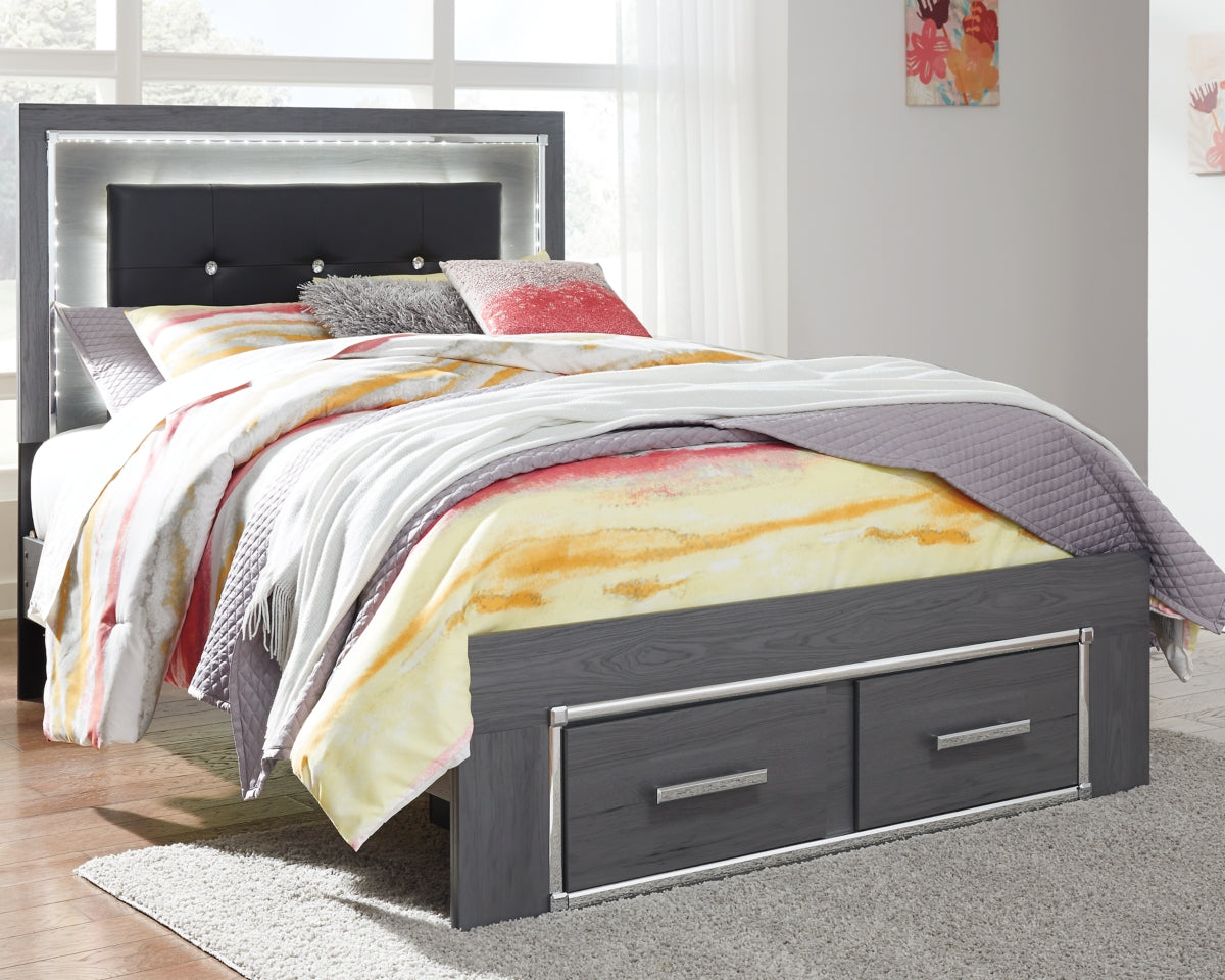 Lodanna Queen Panel Bed with 2 Storage Drawers - B214B3