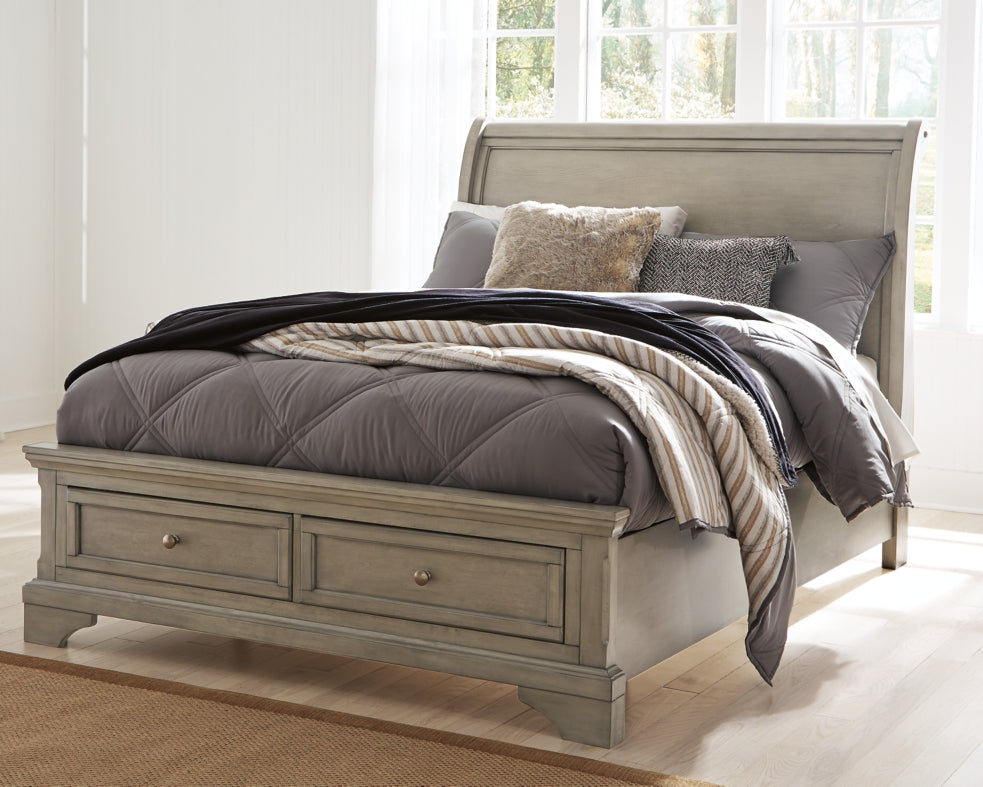 Lettner Queen Sleigh Bed with 2 Storage Drawers