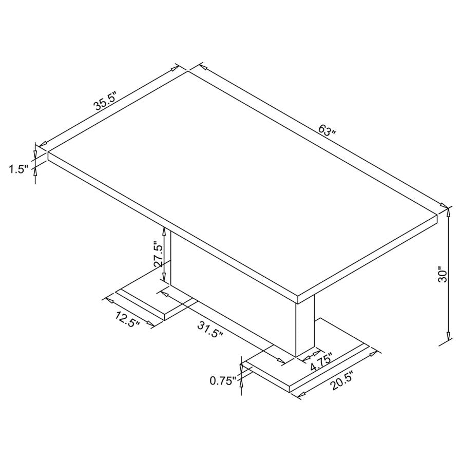 Anges White Dining Table