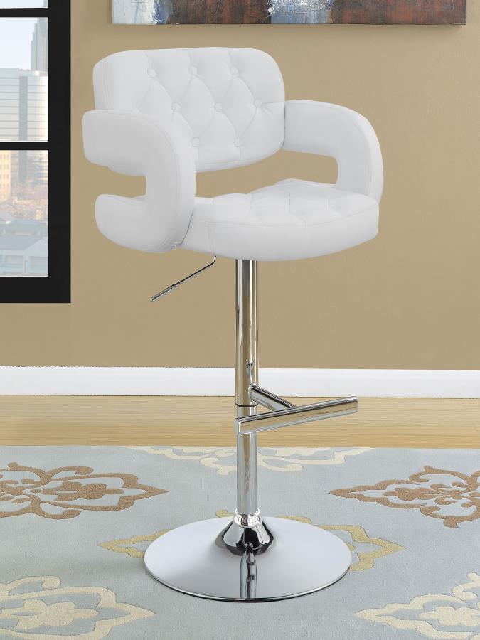 Brandi White Adjustable Bar Stool