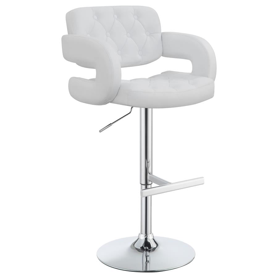 Brandi White Adjustable Bar Stool