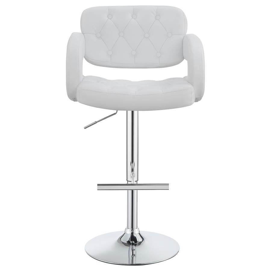 Brandi White Adjustable Bar Stool