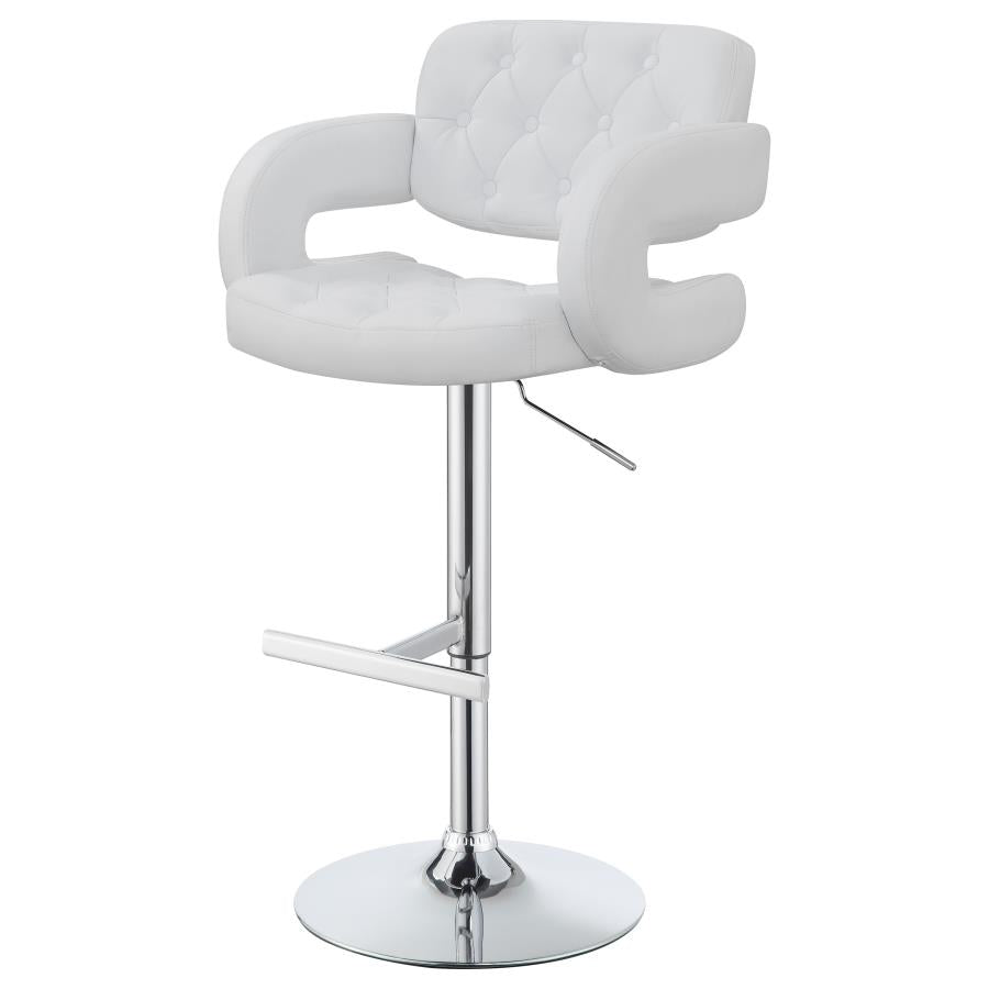 Brandi White Adjustable Bar Stool