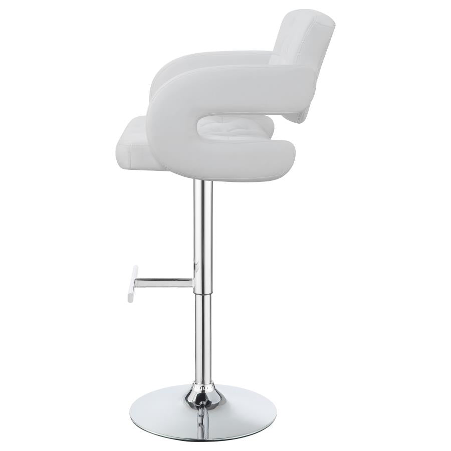 Brandi White Adjustable Bar Stool