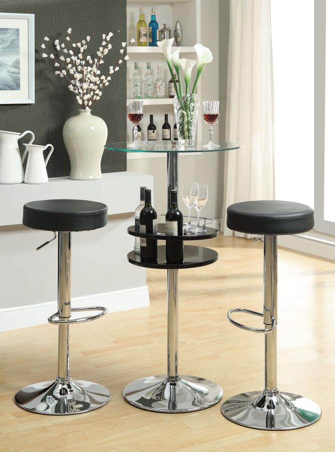 Ramses Black Adjustable Bar Stool