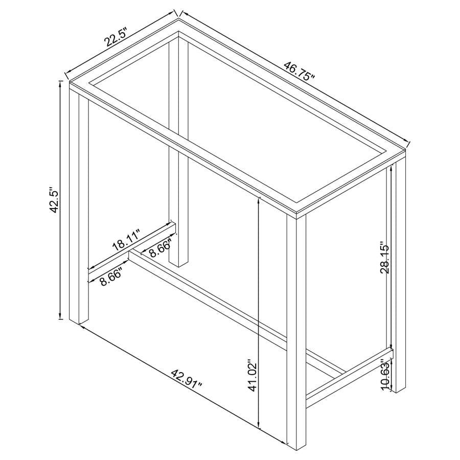 Tolbert Clear Bar Table