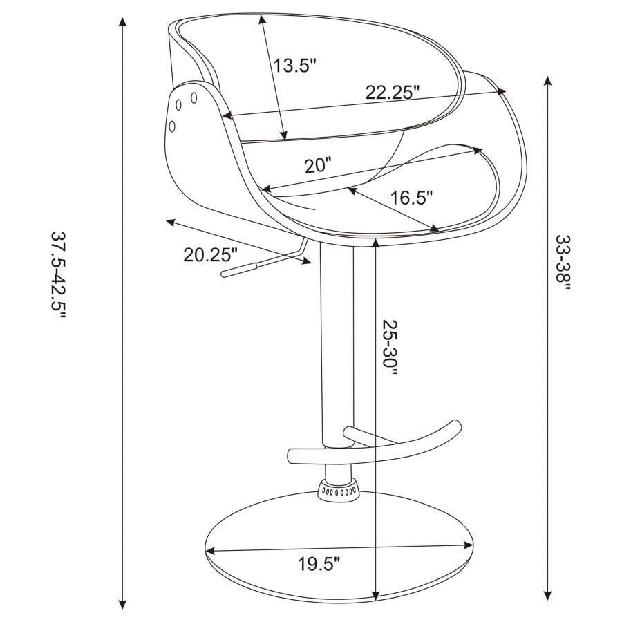 Dana Ivory Adjustable Bar Stool