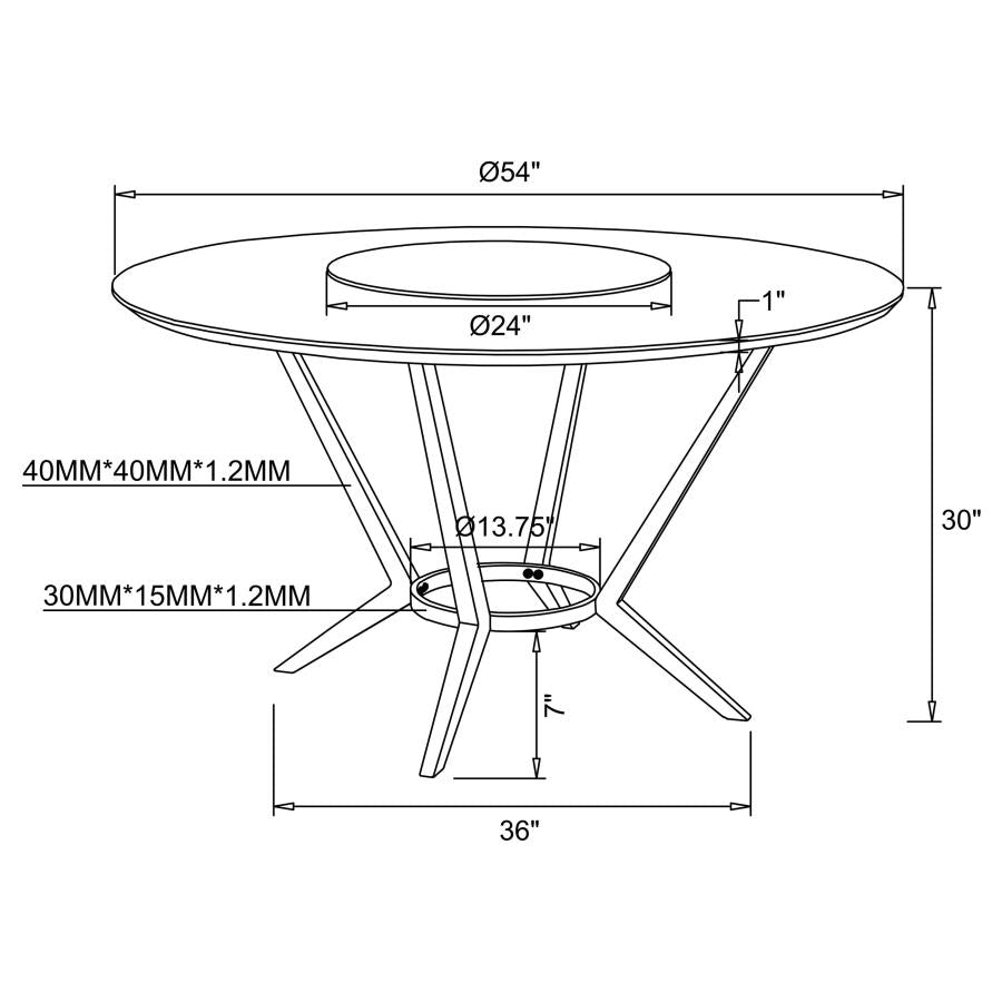 Abby White Dining Table With Lazy Susan