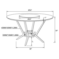 Abby White Dining Table With Lazy Susan