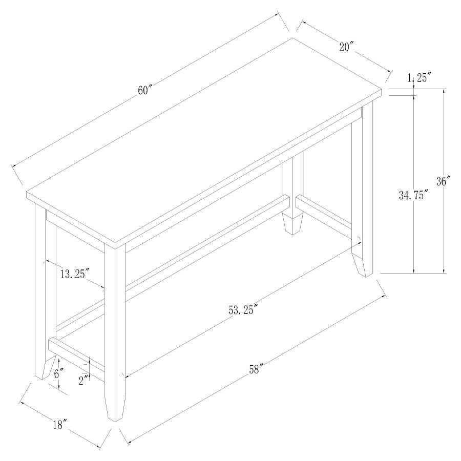 Toby White Counter Height Dining Table