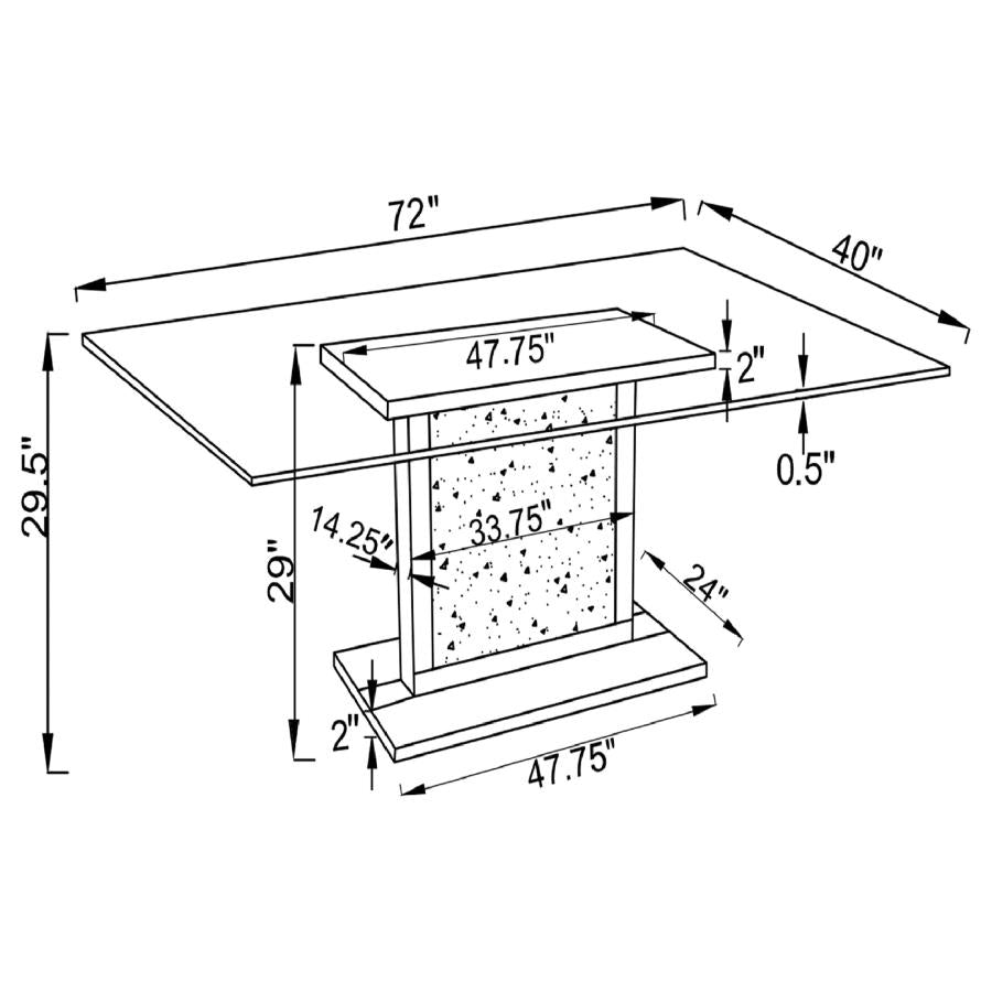 Marilyn Silver Dining Table