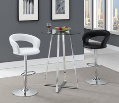 Barraza White Adjustable Bar Stool