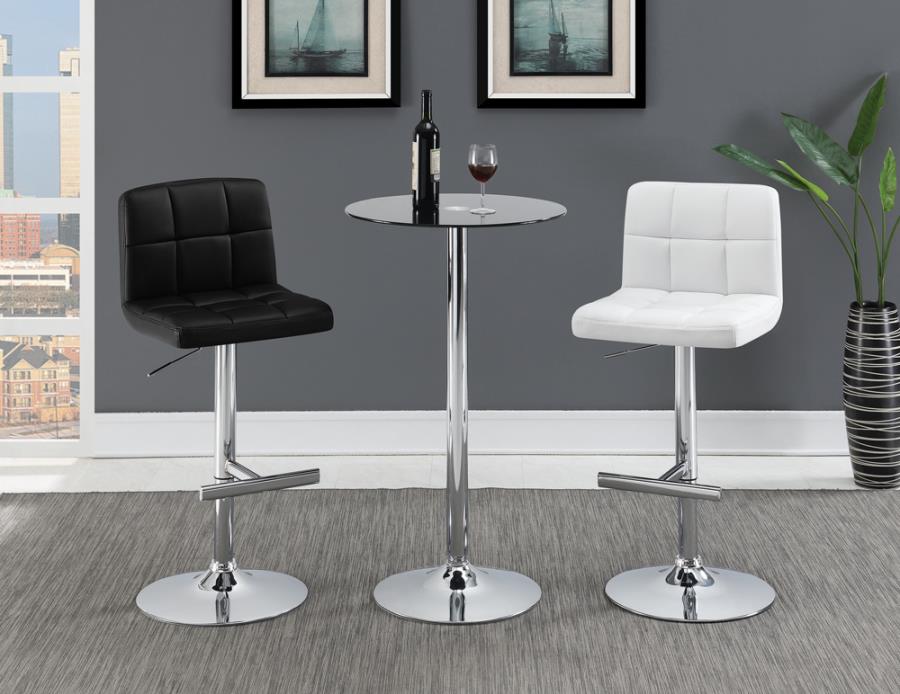 Lenny White Adjustable Bar Stool