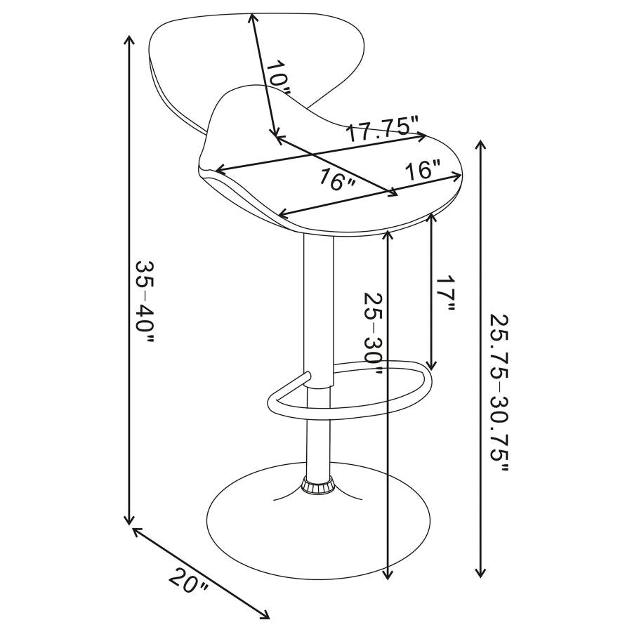 Edenton White Adjustable Bar Stool