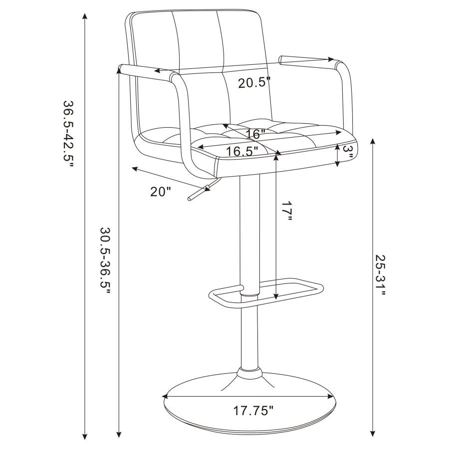 Palomar Black Adjustable Bar Stool