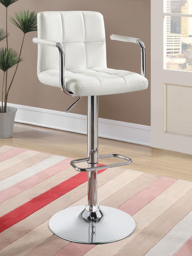 Palomar White Adjustable Bar Stool