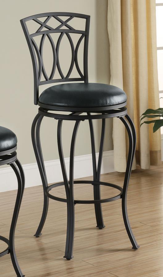 Adamsville Black Swivel Bar Stool