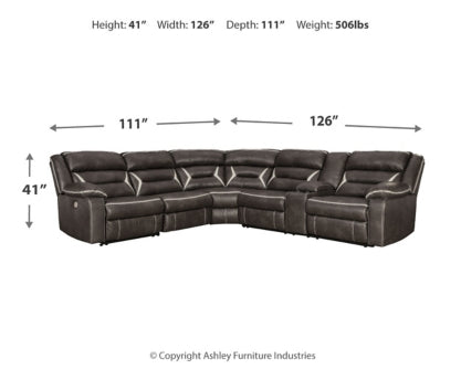 Kincord 4-Piece Sectional with Recliner - PKG000833