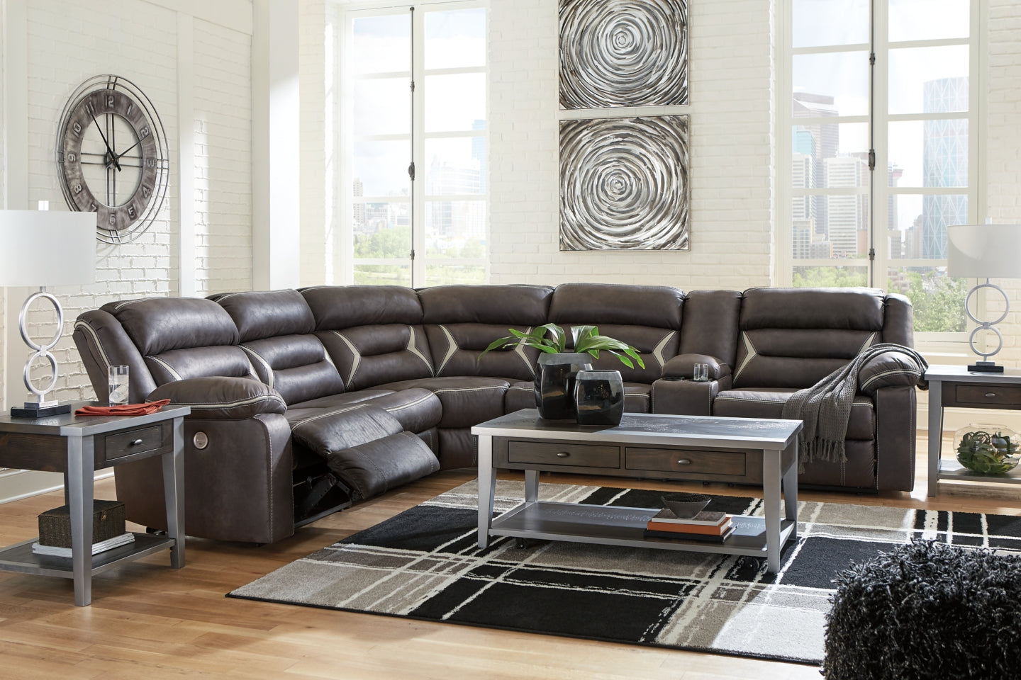 Kincord 4-Piece Sectional with Recliner - PKG000833