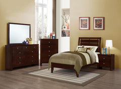 Serenity Brown Twin Bed 5 Pc Set