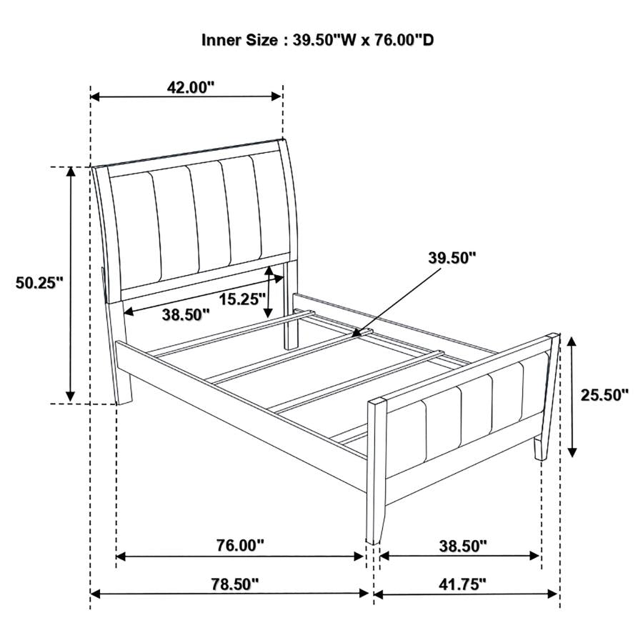 Carlton Brown Twin Bed