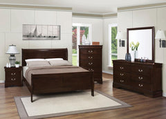 Louis Philippe Brown Full Bed 4 Pc Set