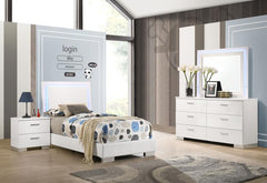 Felicity White Twin Bed 4 Pc Set