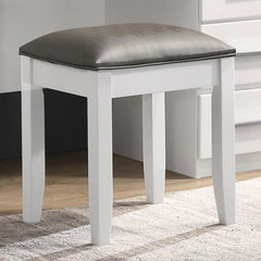 Felicity White Vanity Stool