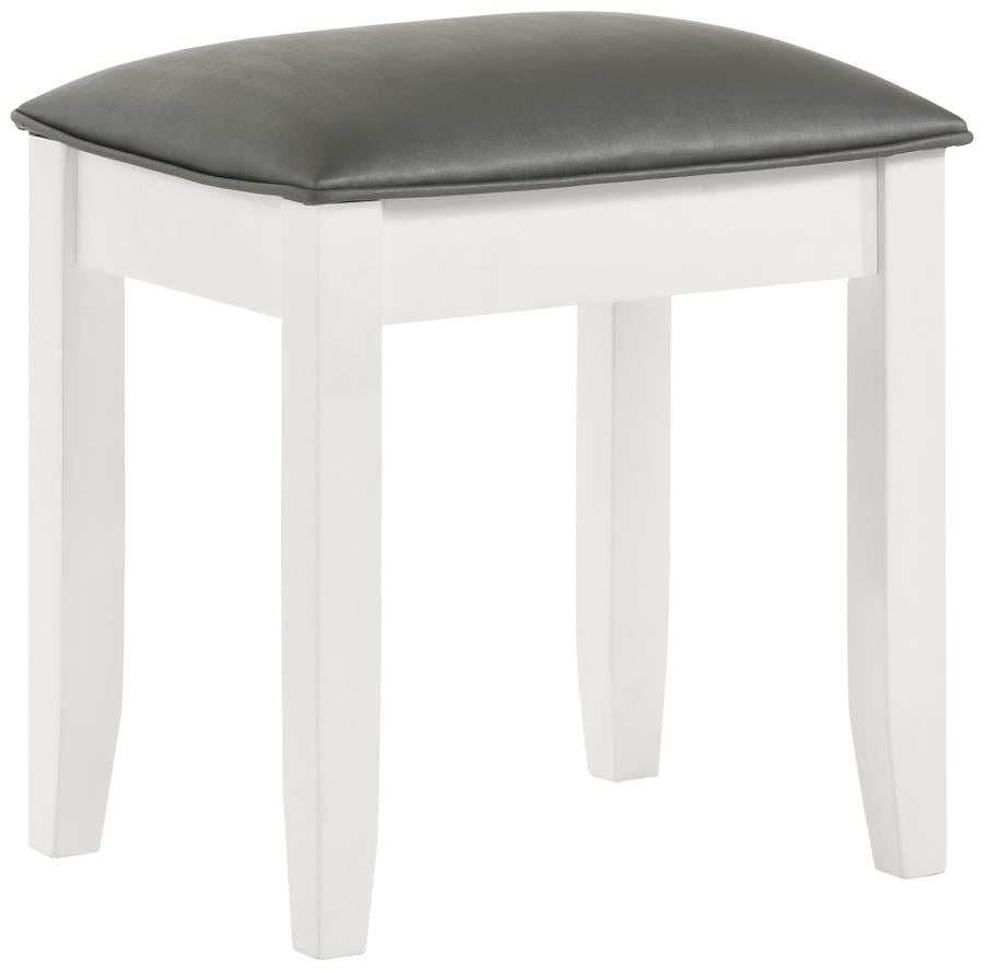 Felicity White Vanity Stool