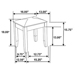 Felicity White Vanity Stool