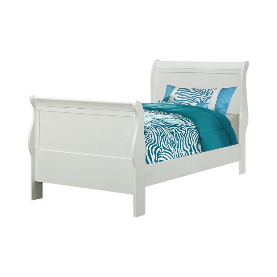 Louis Philippe White Twin Bed 5 Pc Set