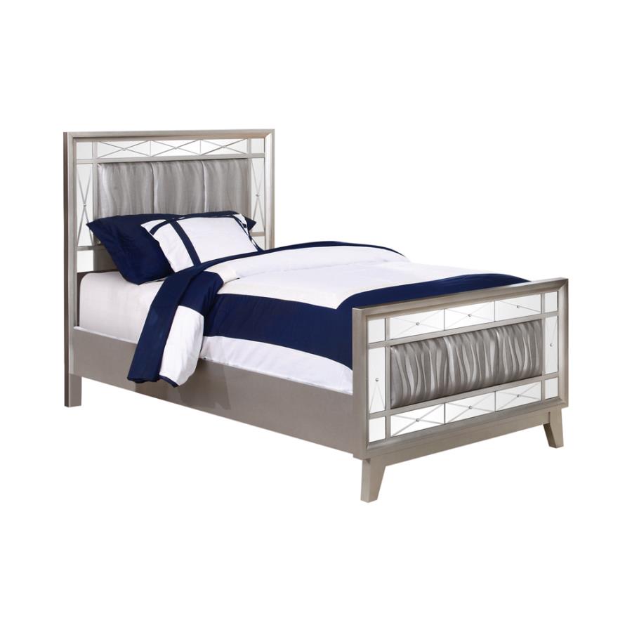 Leighton Silver Twin Bed 5 Pc Set