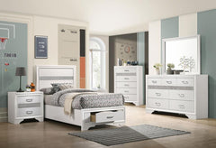 Miranda White Twin Bed 5 Pc Set