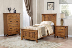 Brenner Brown Twin Bed 4 Pc Set