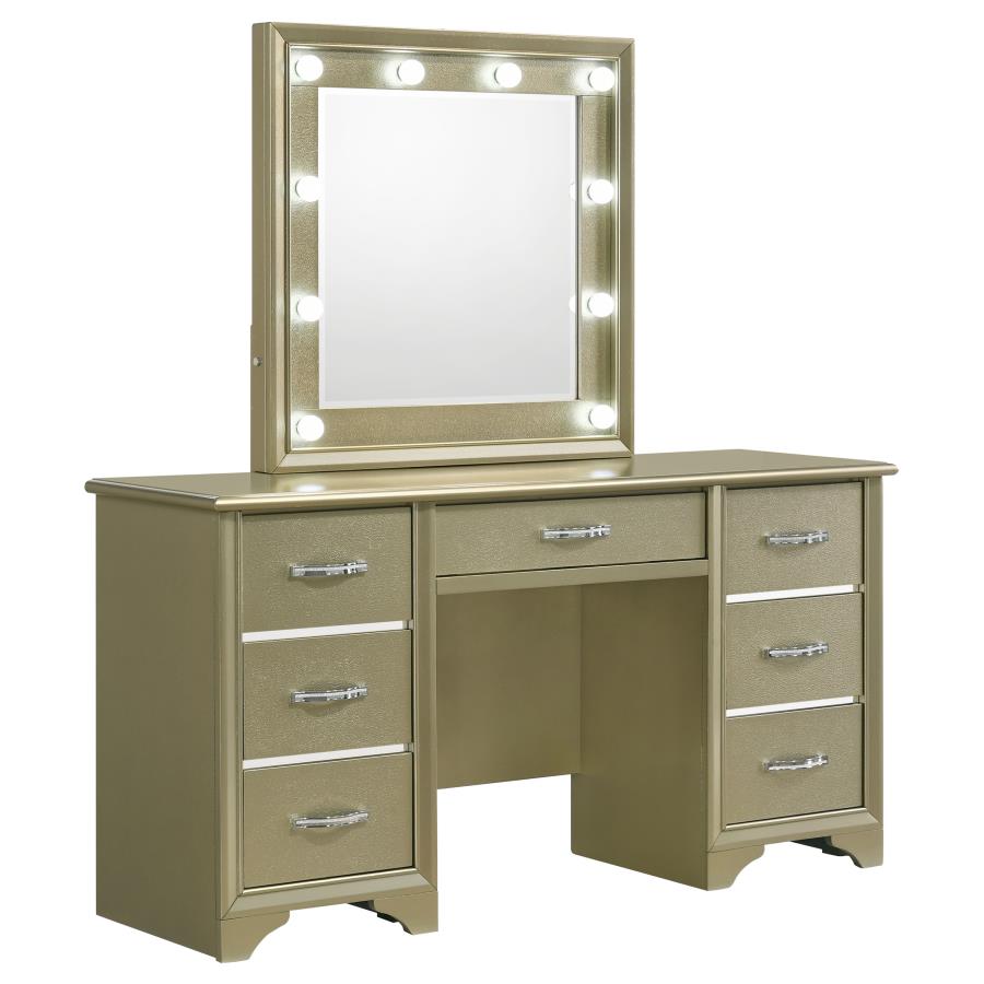 Beaumont Gold Vanity Table & Mirror