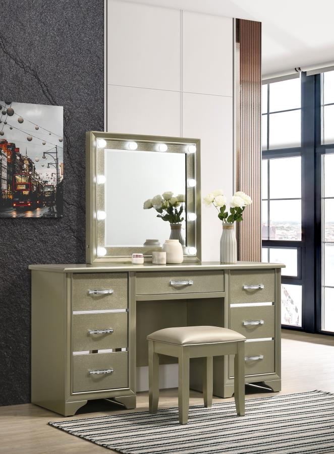 Beaumont Gold Vanity Table & Mirror