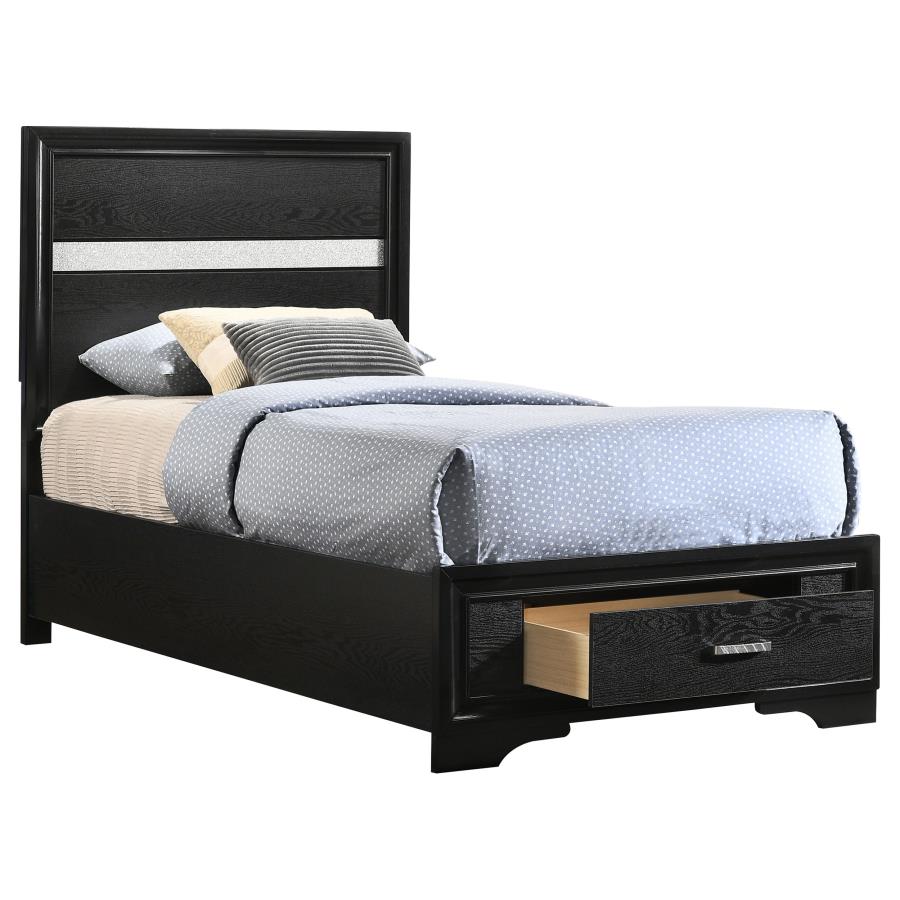 Miranda Black Twin Storage Bed