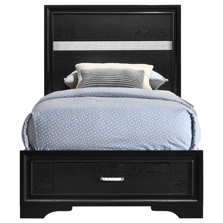 Miranda Black Twin Storage Bed