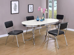 Retro Black 5 Pc Dining Set