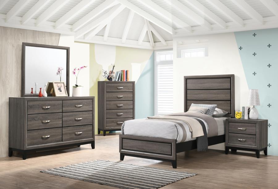 Watson Grey Twin Bed 4 Pc Set