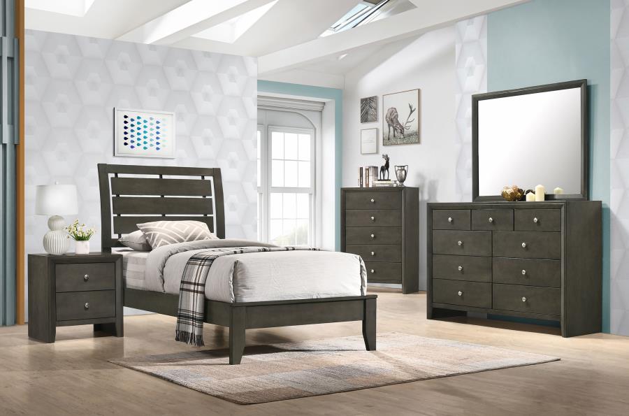 Serenity Grey Twin Bed 5 Pc Set