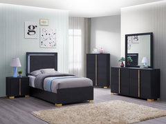 Marceline Black Twin Bed 5 Pc Set