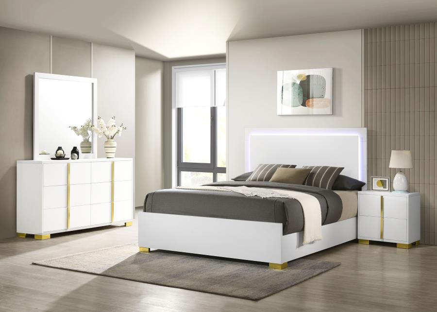 Marceline White Full Bed 4 Pc Set