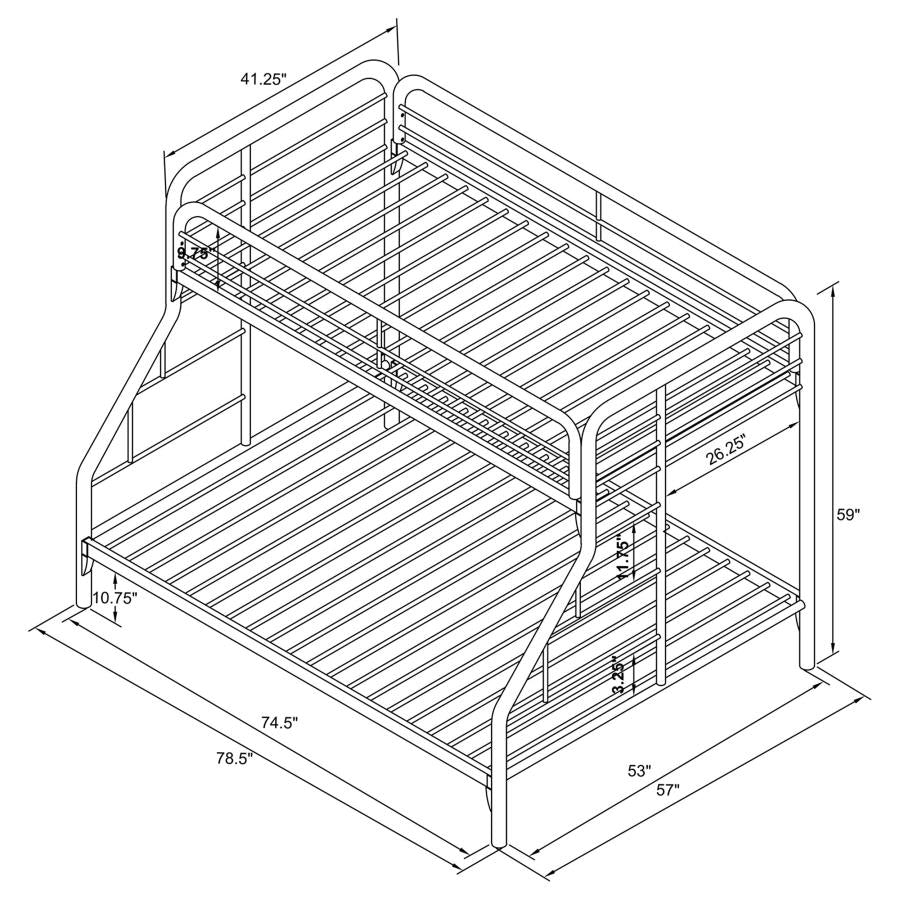 Morgan Silver Twin / Full Bunk Bed