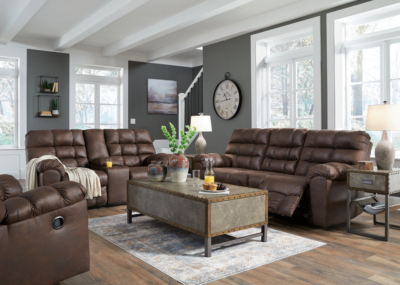 Derwin Sofa, Loveseat and Recliner