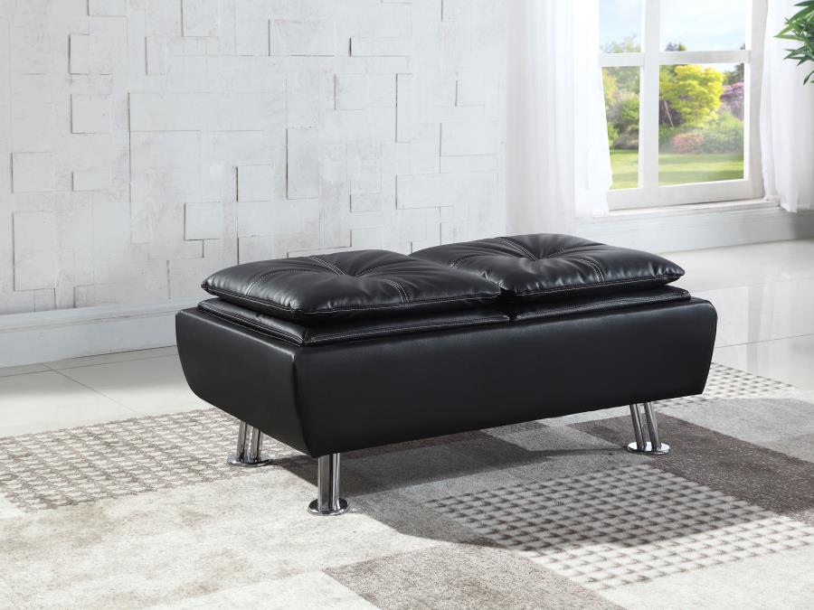 Dilleston Black Storage Ottoman