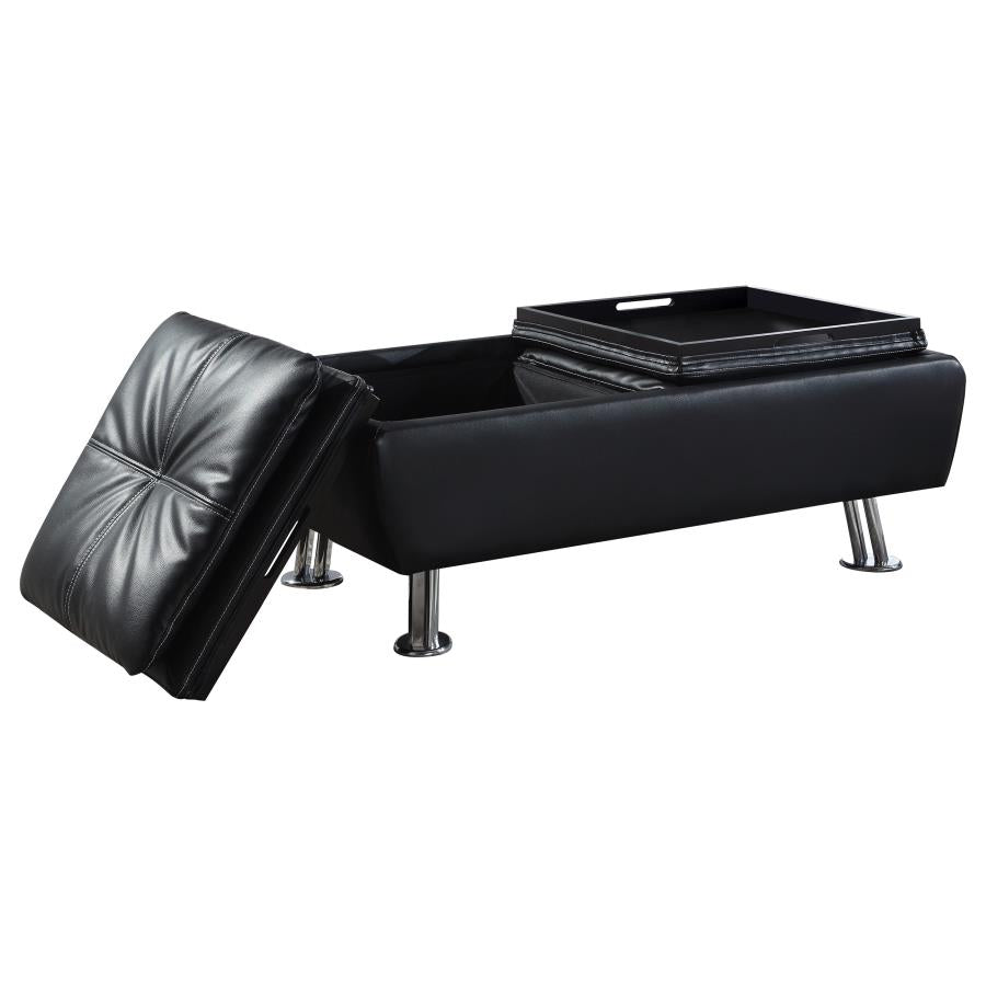 Dilleston Black Storage Ottoman