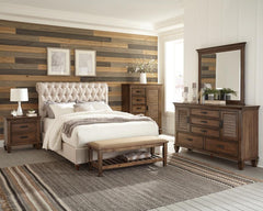 Devon Brown Queen Bed 4 Pc Set