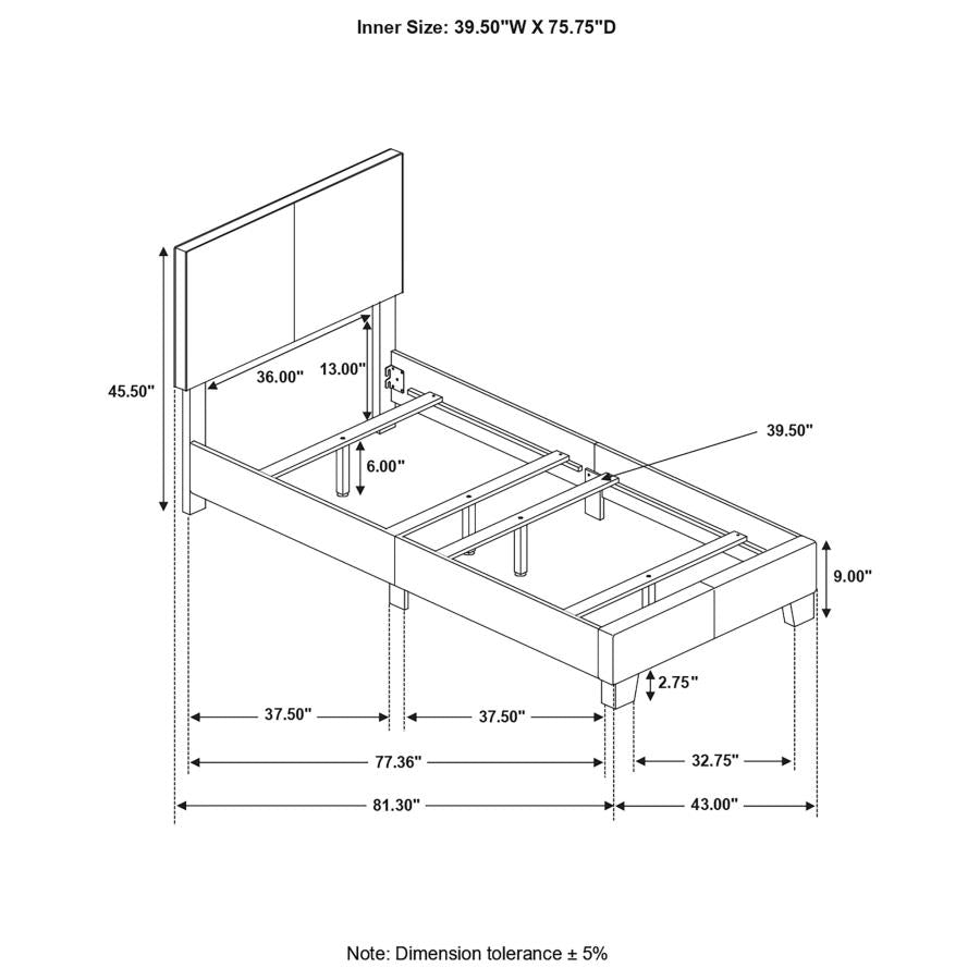 Dorian Black Twin Bed